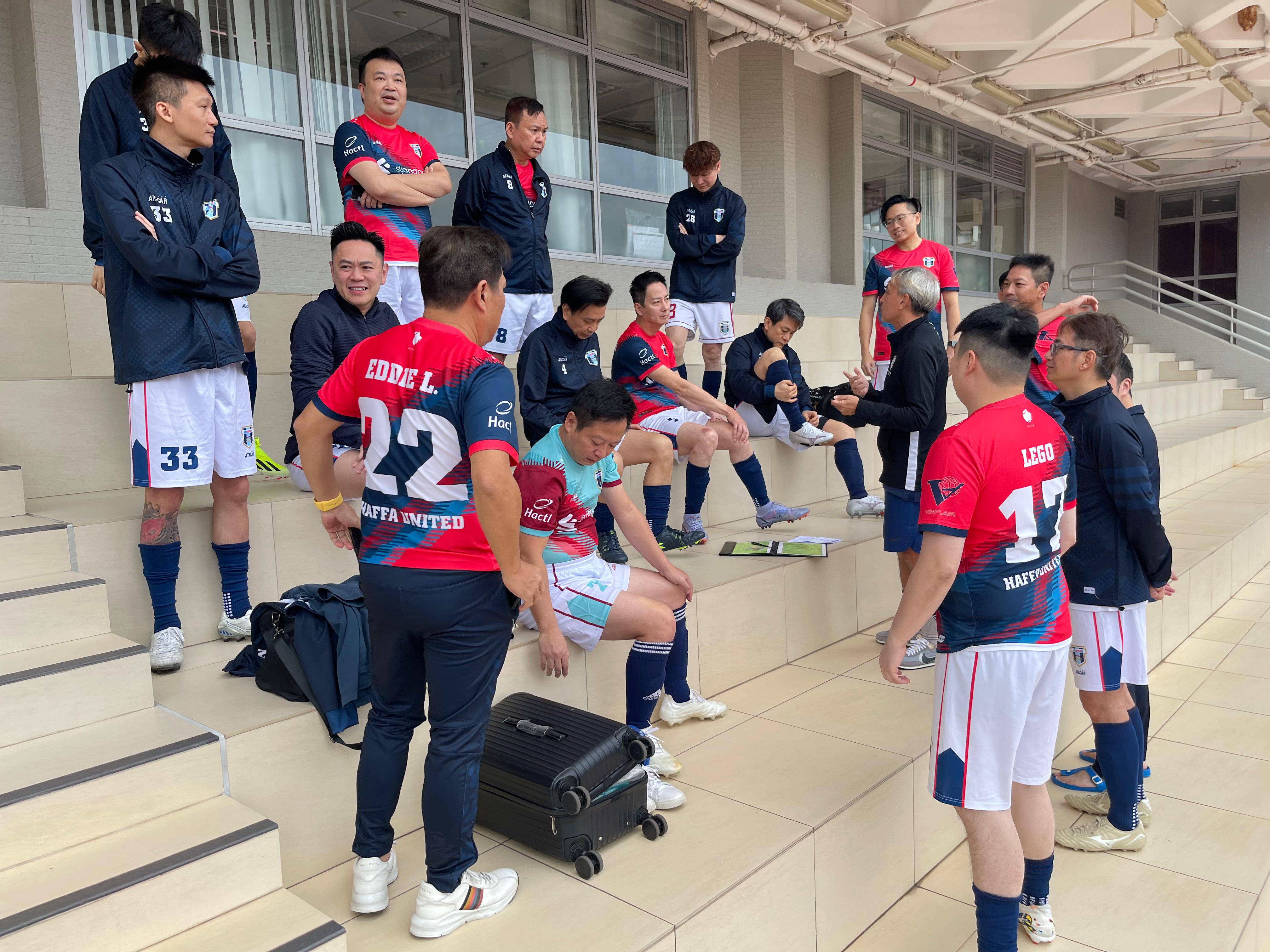 Coach Steven Santos pre-game tactical deployment