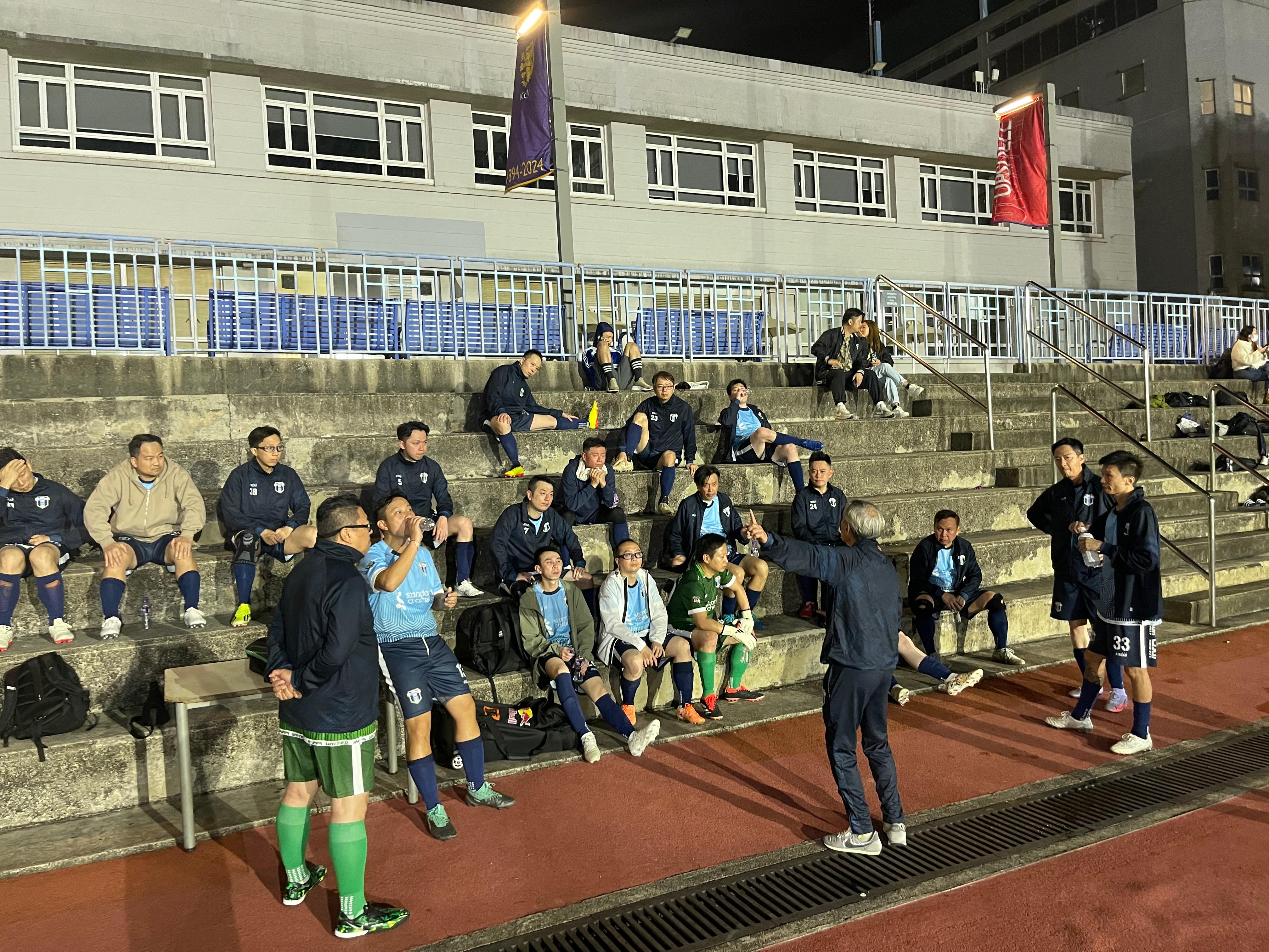 Coach Steven Santos pre-game tactical deployment